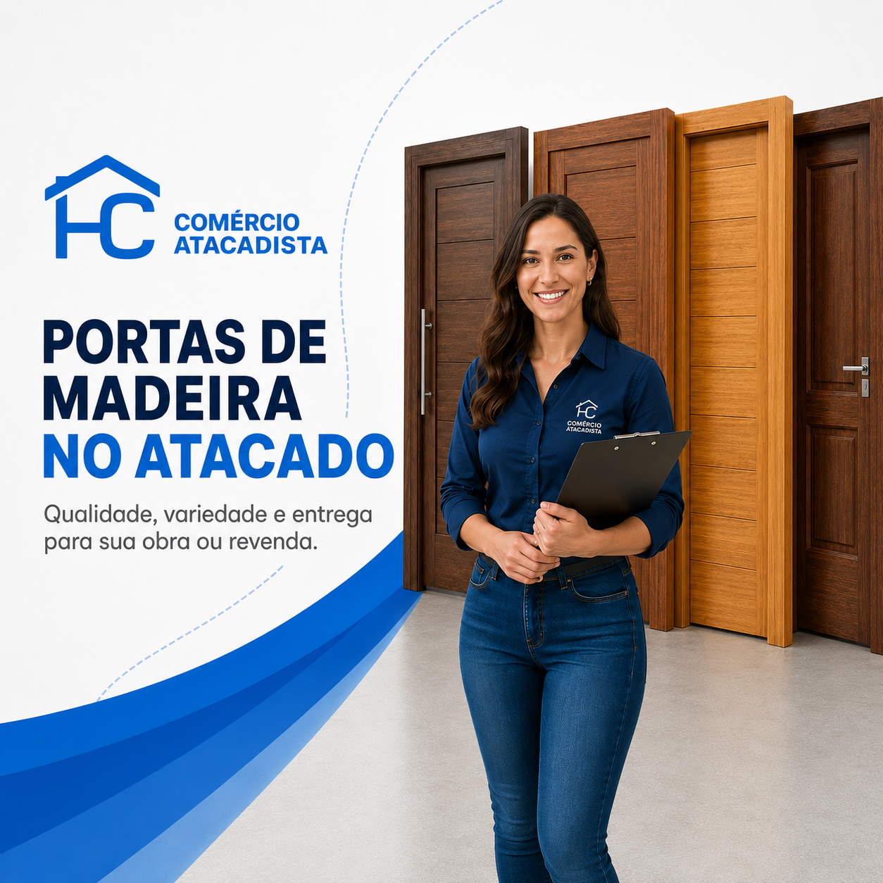 Portas de madeira no atacado — HC Material de Construção